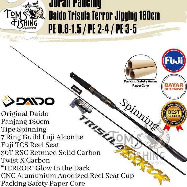 Joran Pancing Daido Trisula Terror Sp Bc 180Cm Jging Fuji Alconite Toms Fishing