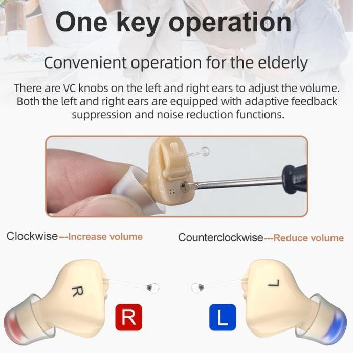 Sangat Aman Alat Bantu Dengar Telinga Amplifier Super Mini Cic Hearing Aid - Kiri Kode 628