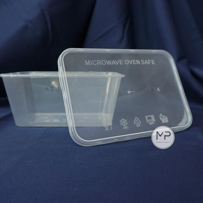 Pecfd- Thinwall Rectangle Ot 1000Ml Cup Mika Oti Food Container Kotak Makan Plastik Persegi Panjang 