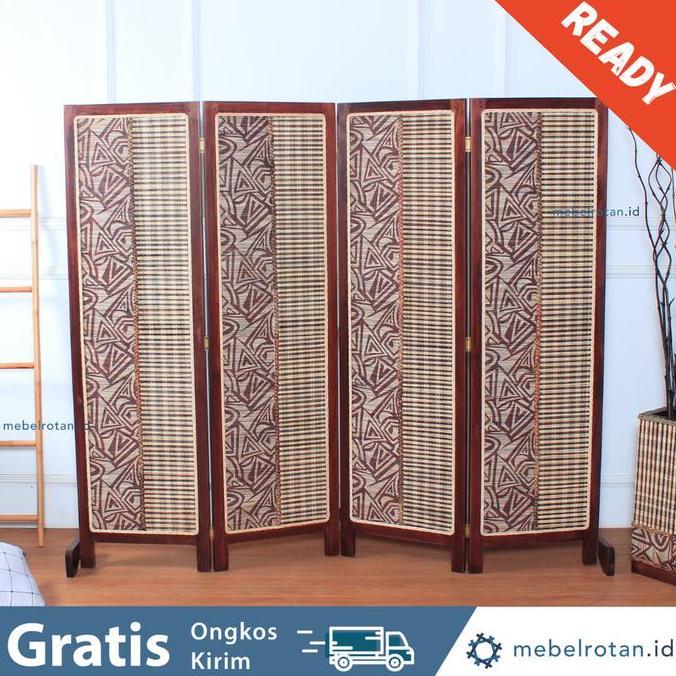 PARTISI RUANGAN KAYU 4 DAUN | SKETSEL | PENYEKAT RUANGAN