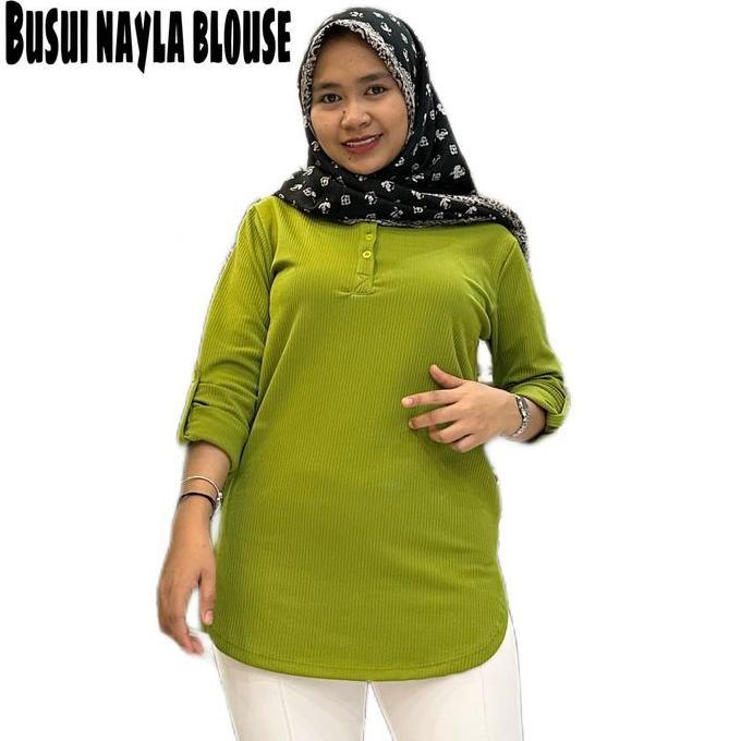 {BUSUI Nayla Blouse} KAOS ATASAN BUSUI FENOMENAL LENGAN PANJANG KAOS POLOS