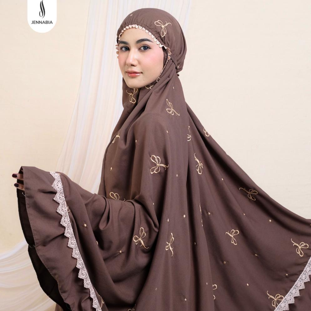JENNABIA - Mukena Ribbon Coquette Bordir Pita Rempel Renda Mewah