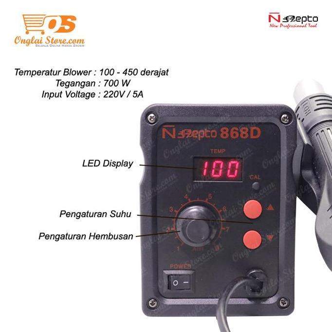 Procing- Blower / Solder Uap Nepto 868D / Blower Nepto 868D 868D /S Md Hot Air