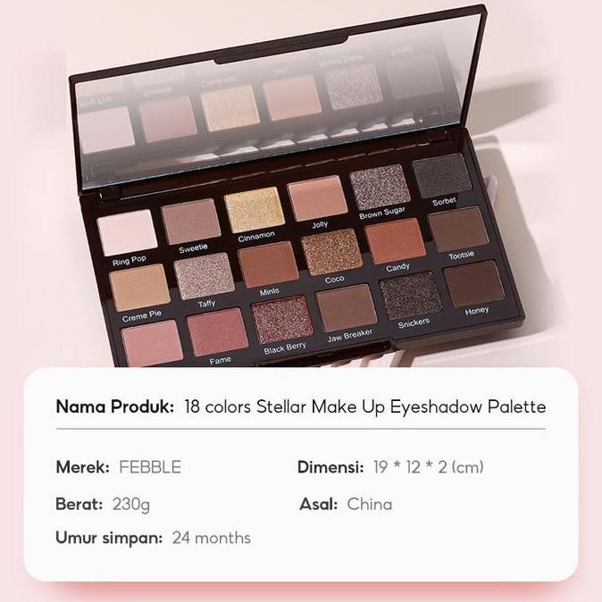 Bytwll- Ohsome-Febble 18 Colors  Stellar Make Up Eyeshadow Palette /Baked Eyeshadow /Glitter Eyeshad