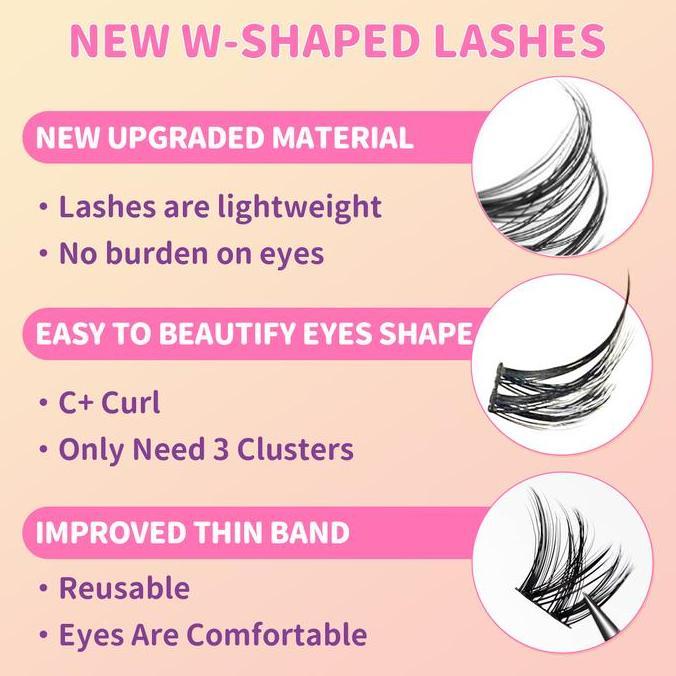 Bytwll- Pipiwaya Paket Ekstensi Bulu Mata Eyelash Extension 10-16Mm - Klaster Bulu Mata Tipis, Lengk