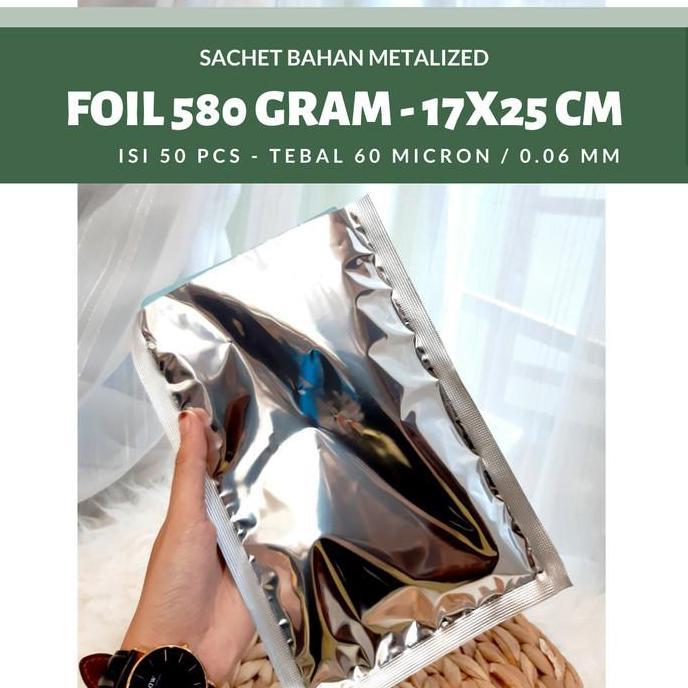 Kemasan Metalize Foil- plastik alumunium foil 17x25 cm - Foil 1 kg