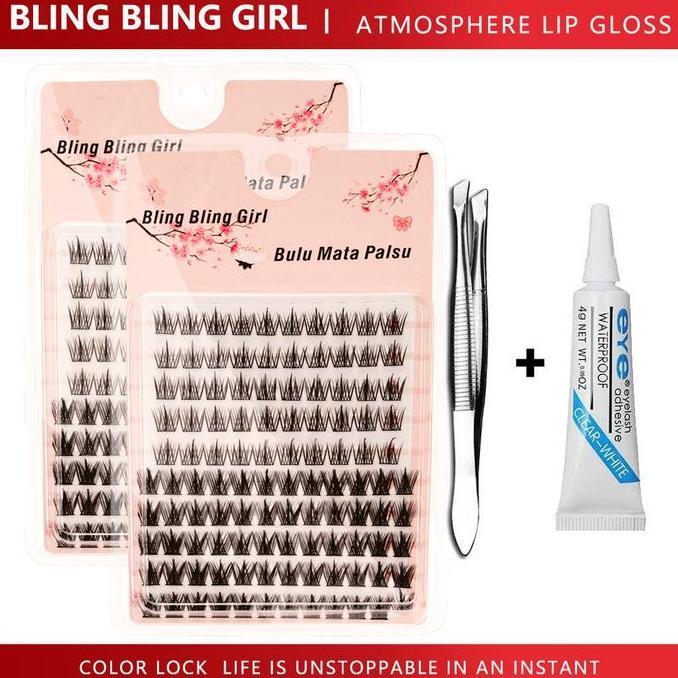 Bytwll- Bling Bling Girl Coo Menglue Rambut Peri Tipe A Bulu Mata Palsu Secara Alami Untuk Pemula Me