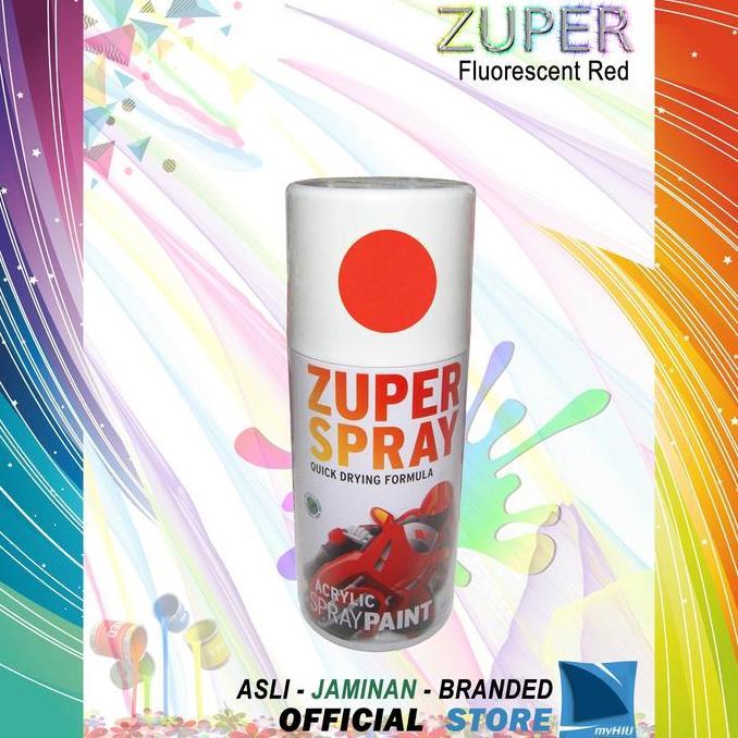 Cat Semprot Warna Merah Fosfor Setabilo 300cc / Fluorescent Red Spray Paint ZUPER