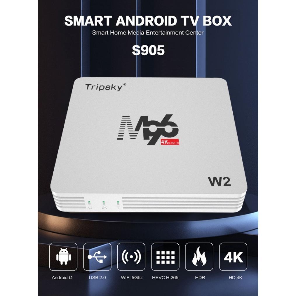Terbaru Tripsky M96 Stb Tv Box M96W2 Android Tv Box 4Gb Ram 32G Rom 4K Android 11.0 Bluetooth Tv Box