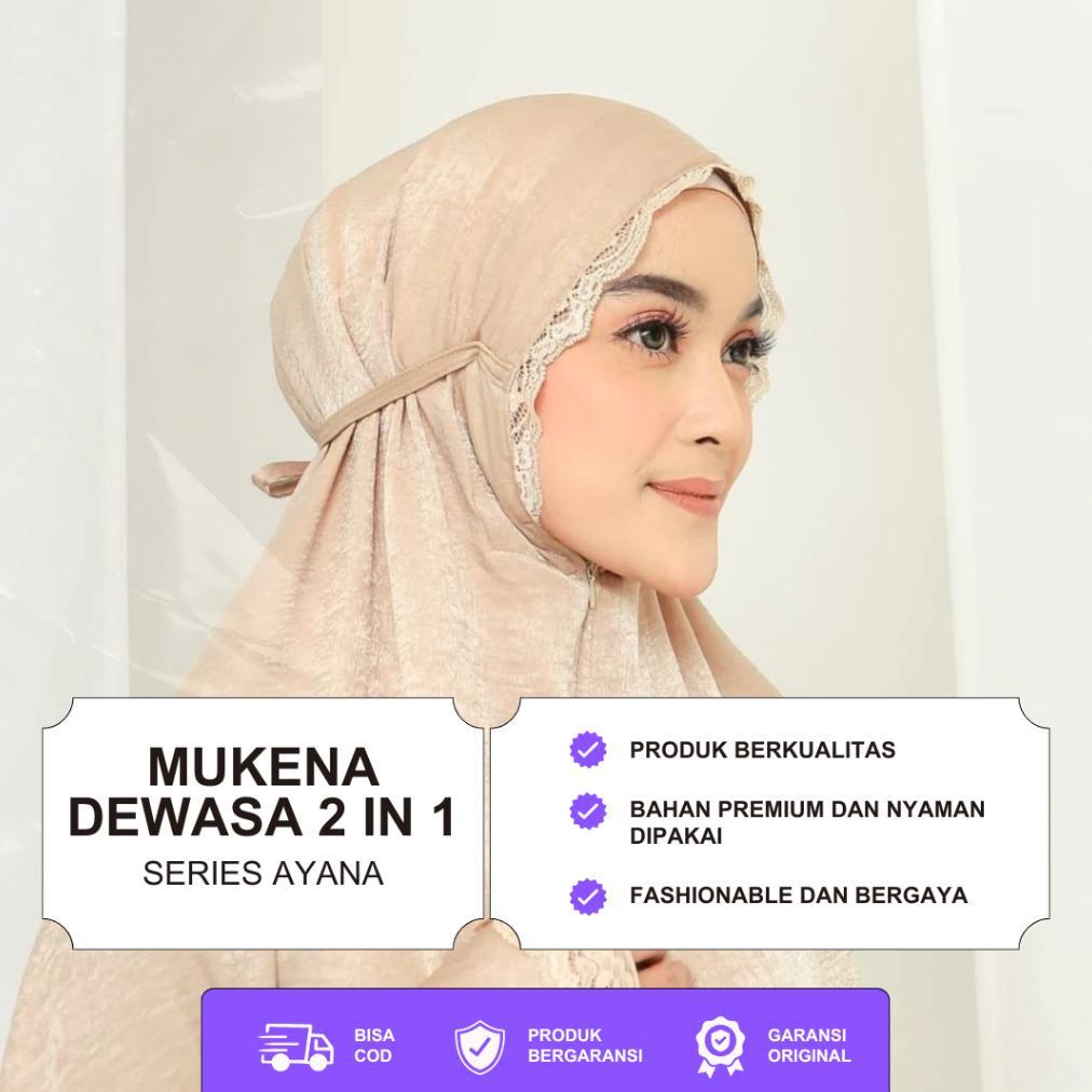 Mukena Mukenah Dewasa Santorini Polos Adem Silky Silk Premium Terbaru