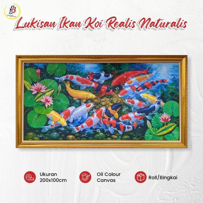 Terlaris Lukisan Ikan Koi Hoki Ukuran Besar