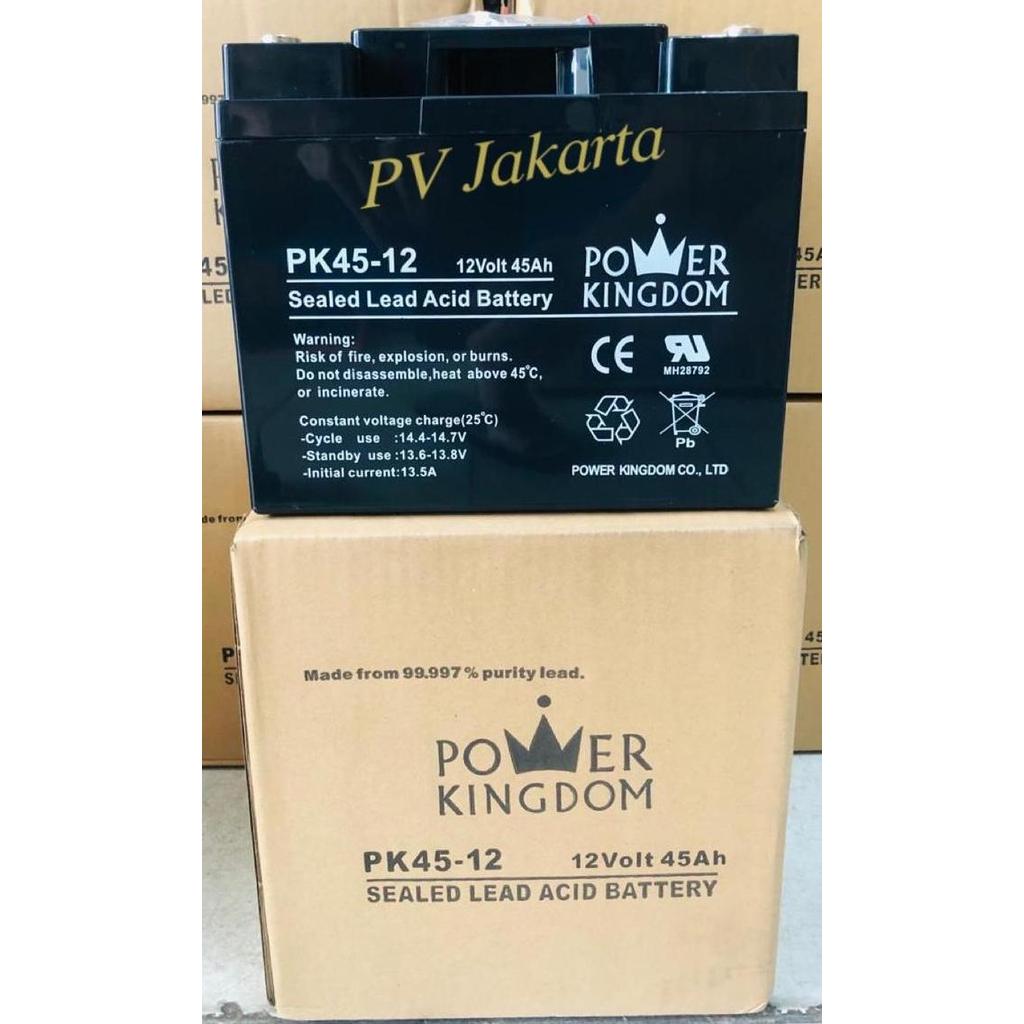 Aki Baterai Power Kingdom PK45-12 12V45Ah VRLA AGM SLA 12V 45Ah