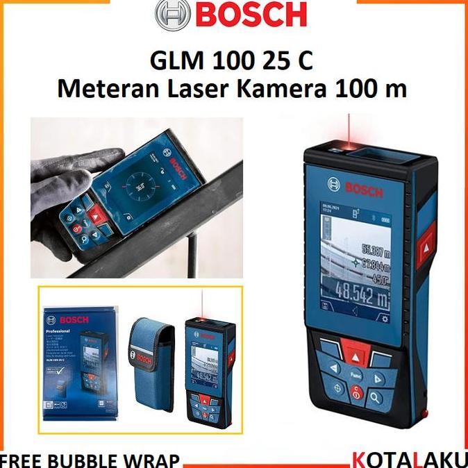 BOSCH GLM100 GLM 100 25 C 25C METERAN LASER DIGITAL RANGEFINDER ALAT UKUR JARAK KAMERA 100 METER