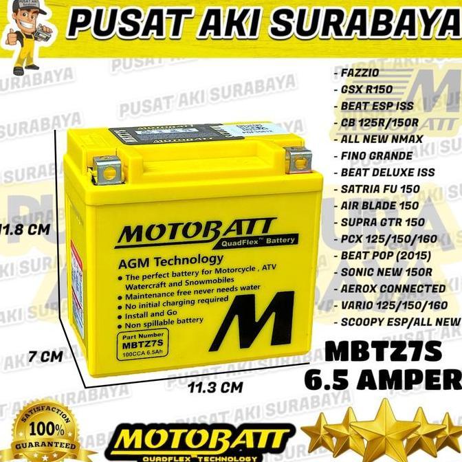 Promo YAMAHA ALL NEW NMAX MOTOBATT MBTZ7S ACCU GEL SIAP PAKAI MOTOR BEAT ISS Diskon