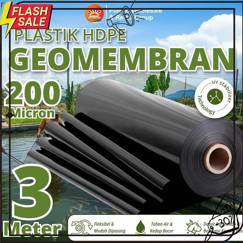 Geomembran Hdpe Tebal 200 Micron Lebar 3 Meter Termurah