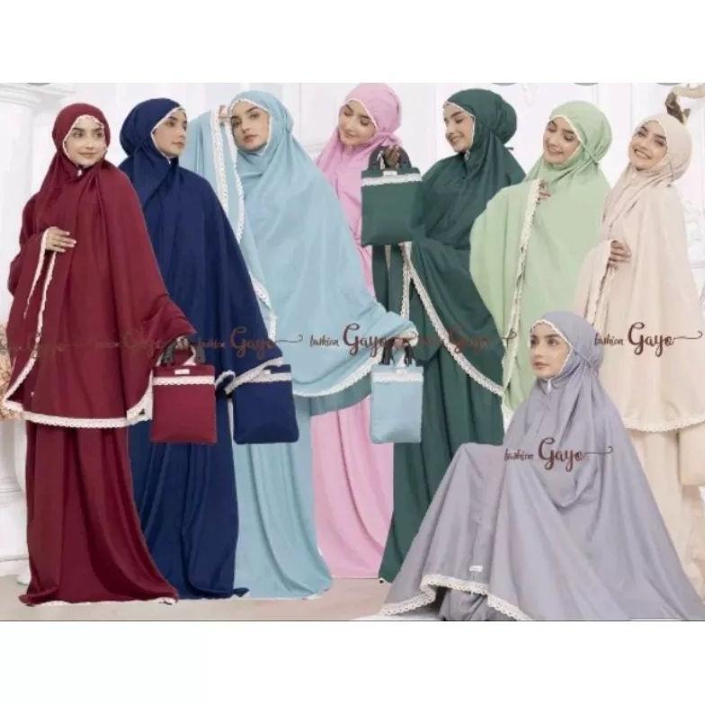 Bergaransi Part 2 Hampers Mukena Katun Renda Premium Free Box Tutup Mika  / Mukena Seserahan Pernika