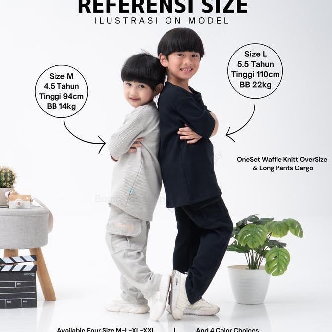 AV15 - Sixteen Supply Setelan Kaos Oversize Anak Laki Laki Perempuan Unisex 4-12 Tahun OneSet Bahan 