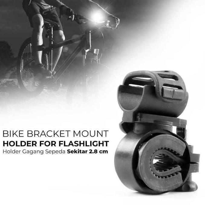 Bike Bracket Mount Holder for Flashlight AB-2966Torch Bracket Hitam C243 dengan Desain Khusus dan Kl