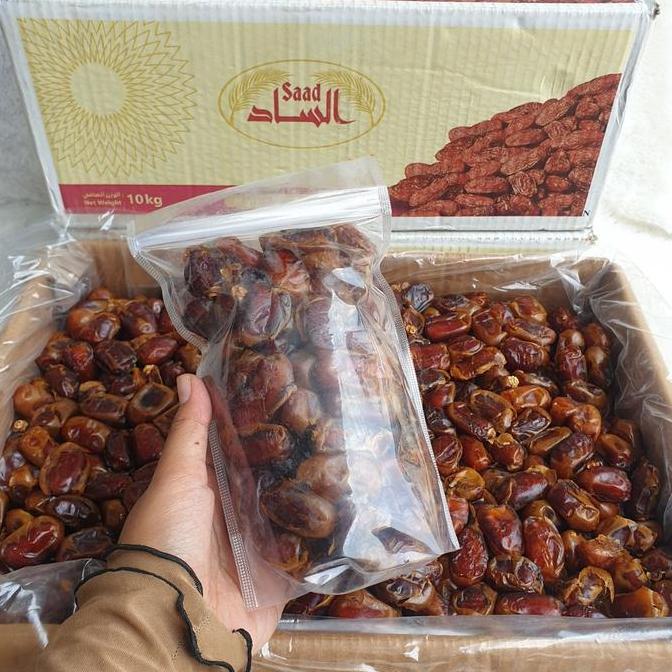 SYURGA KURMA MEDAN Kurma Khalas  1kg Thinwall & 1/2/1/4kg Plastik Standing Pouch Manis Lembut Biji K