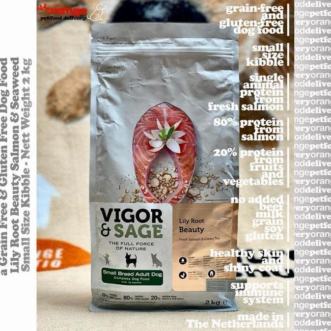 Gogogo- Vigor & Sage Lily Root Beauty Salmon & Seaweed Small Breed Adult 2 Kg - Low Sensitivity Heal