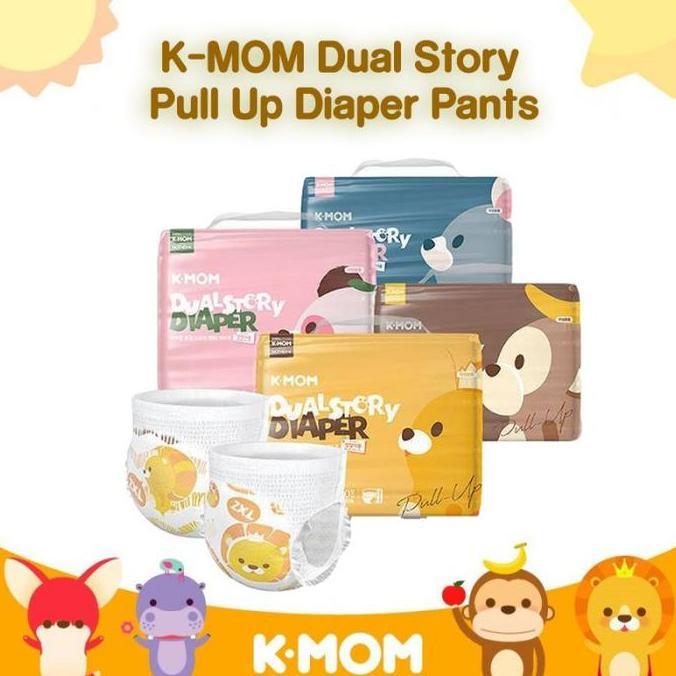 Projecmax- K-Mom Dual Story Pull Up Diaper Pants / Kmom Popok Bayi Celana - L 34 / Xl 32 / Xxl 30 / 