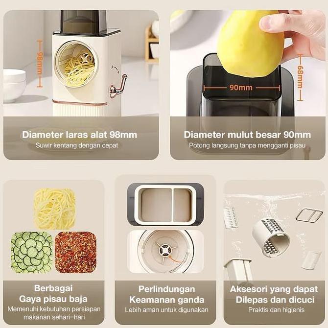 Pemotong Sayuran Listrik/Pemotong Sayuran Multi-fungsi/Mesin Penghancur/Pengiris Rol Dapur Rumah/Par