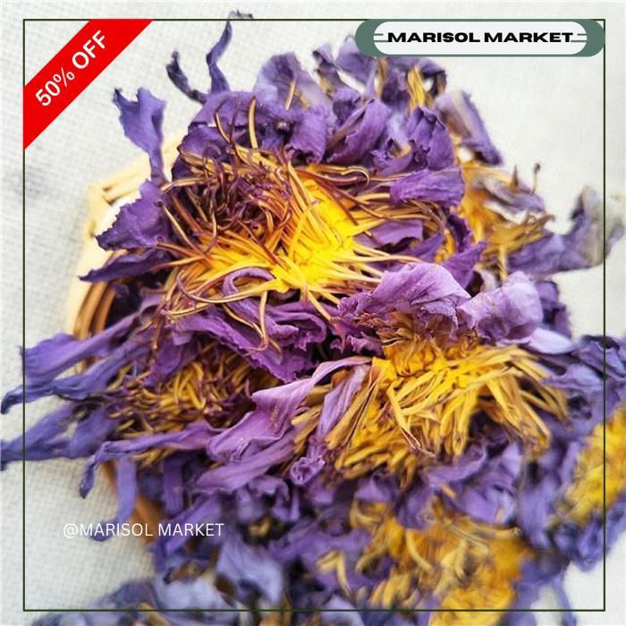 DRIED BLUE LOTUS NYMPHAEA CAERULEA BUNGA LOTUS BIRU INSOMNIA KUALITAS TERBAIK