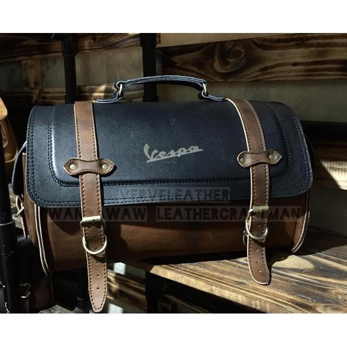 Tas motor vespa , tas kulit vespa , top box vespa , modern vespa