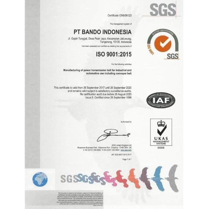 Waare- Vanbelt / Fanbelt V Belt Green Seal Bando A 61 Atau A61 Atau A-61