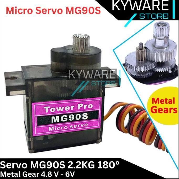 Wxyg- Tower Pro Micro Servo Motor Mg90S 180 Metal Gear 2.2Kg Mg 90S Kecil