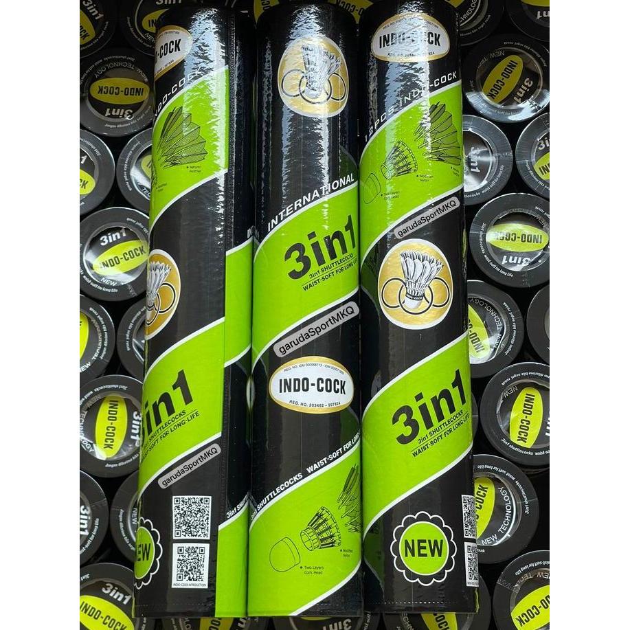 Cock badminton Indocock 3 in 1 / Shuttlecock Indocock 3 in 1 Hijau