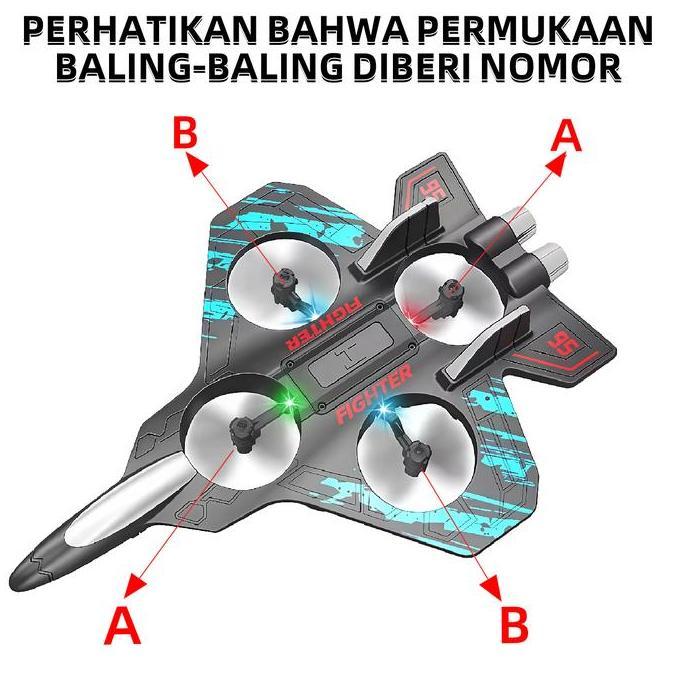 Wxyg- JiataBalingbaling Drone Asli42Cm Set Isi 18 Kode A Dan Buntuk Pesawat Rc Dan Jet Tempur Black 