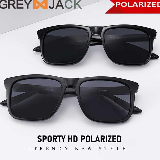 Ready Grey Jack Kacamata Sunglasses Polarized Model Kotak Bold Bahan Tr90 Style Pria Wanita Anti Sil