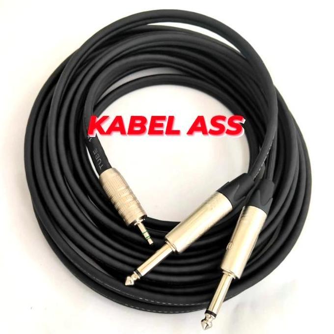 Promo Mogami Kabel Jack 3.5mm to 2 Jack TS 6.5mm 3 Meter Original Jepang Kualitas Terbaik untuk Lapt