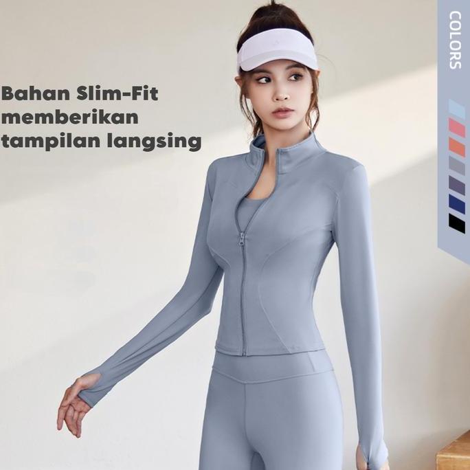 [KIRO] Jaket Olahraga Yoga Jaket Running Lengan Panjang Anti UV HM