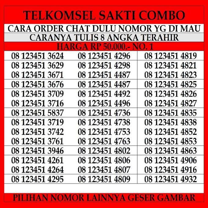Nomor Cantik Telkomsel Sakti Combo 50 Simpati Nomer Loop Kartu As