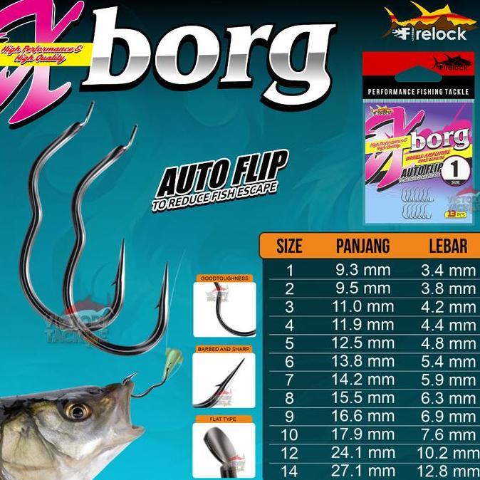 Kail Pancing Otomatis Autoflip Hook Riptide Thorin Ringed Hook | Firelock X-Borg Autoflip Flatted Ho