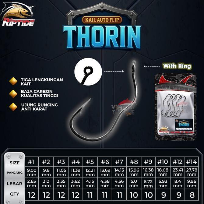 Kail Pancing Otomatis Autoflip Hook Riptide Thorin Ringed Hook | Firelock X-Borg Autoflip Flatted Ho