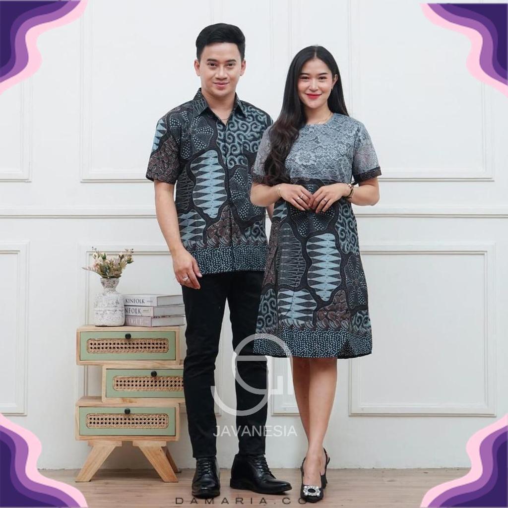 Outfit Couple Baju Batik Lengan Pendek Dress Brokat Kemeja Pria Baju Kantor Baju Cewek M LXL XXL Dis