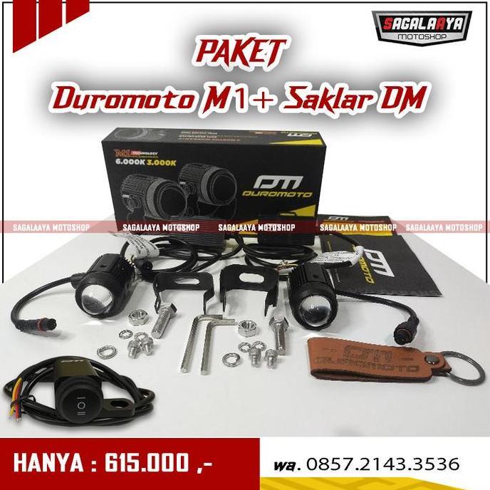 BEBAS ONGKIR - Paket promo lampu duromoto M1 DM M 1 saklar switch ori sorot kabut