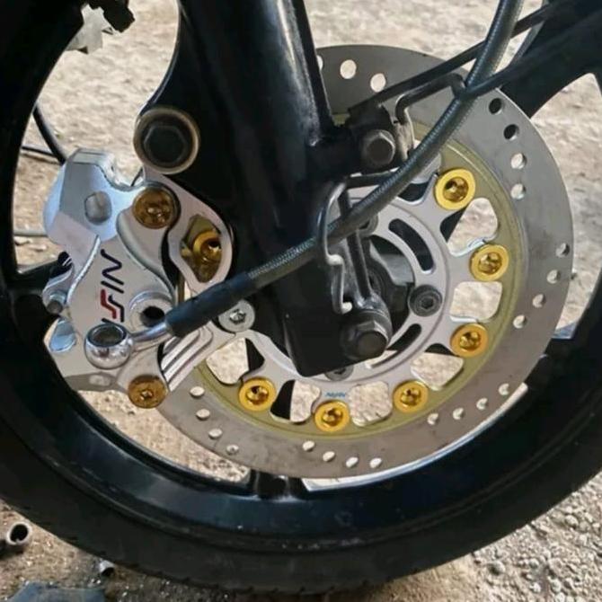 DR242 - breket kaliper 2 piston disc 220mm mio sporty bracket disc mio sporty Motor Motorcycle