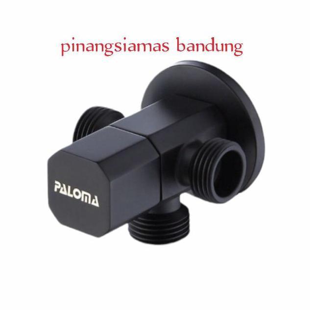 TERBARU - STOP KRAN 1/2 INCH PALOMA FCP 9193 CABANG 3 TOILET WC HITAM BLACK