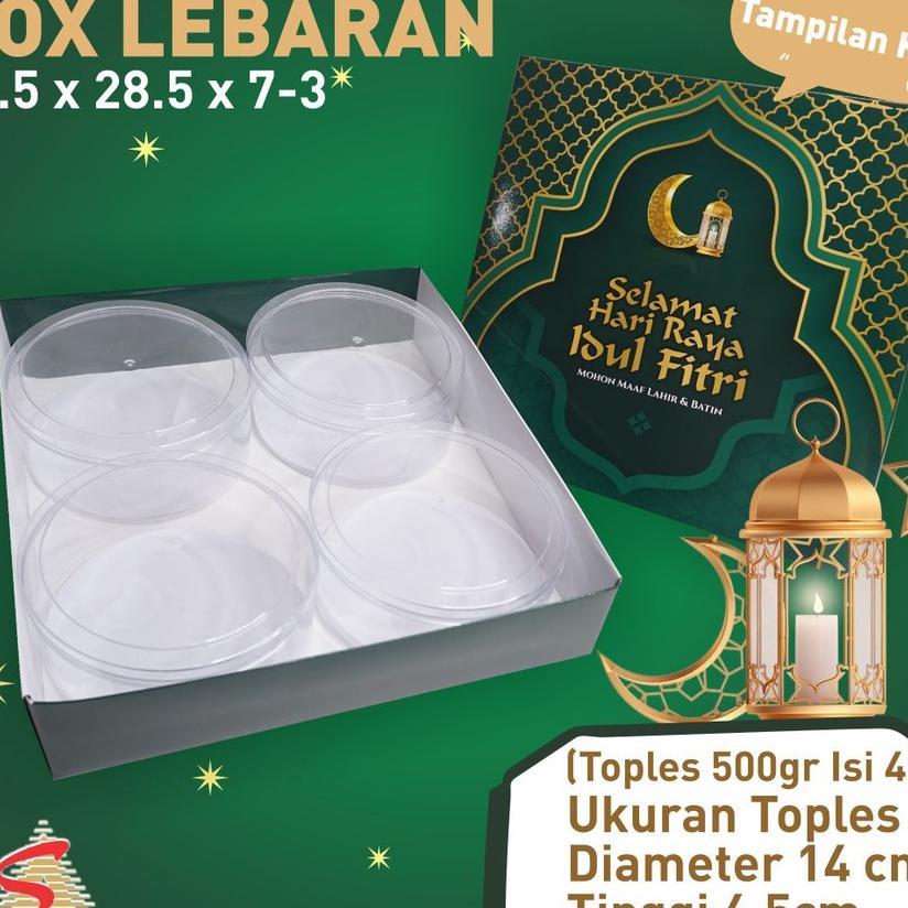 28.8X28.8X7 Hampers Lebaran/Box Lebaran/Box Kue Kering/Dus Idul Fitri//Kue Kering 500Gr Isi 4