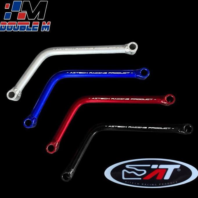 DS254 - Breket Tiang Knalpot Alumunium Almu Model L Aitech Universal Ninja R SS RR Bebek Matic Mio B