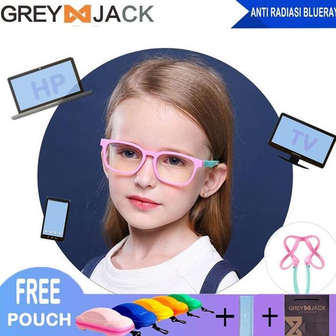 JALACA Grey Jack/Kacamata ANAK anti radiasi komputer HP TV TR90/ FA8139-8140