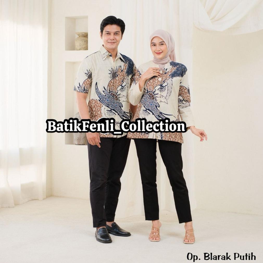 OOTD Couple Atasan Tunik Batik Pekalongan Motif Bonsay OOTD
