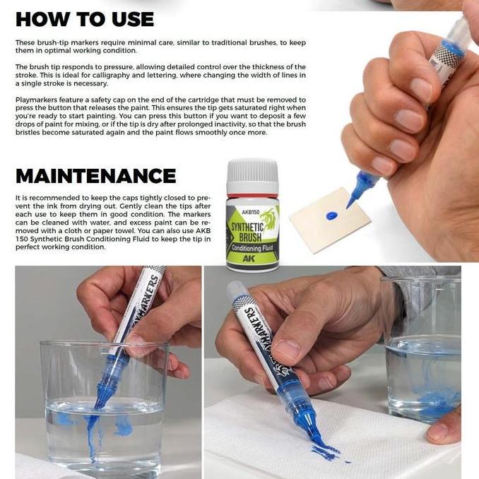 AK Playmarkers / Soft Brush Tip Marker / Spidol Akrilik Military Warhammer Tabletop Board Game (AKM0