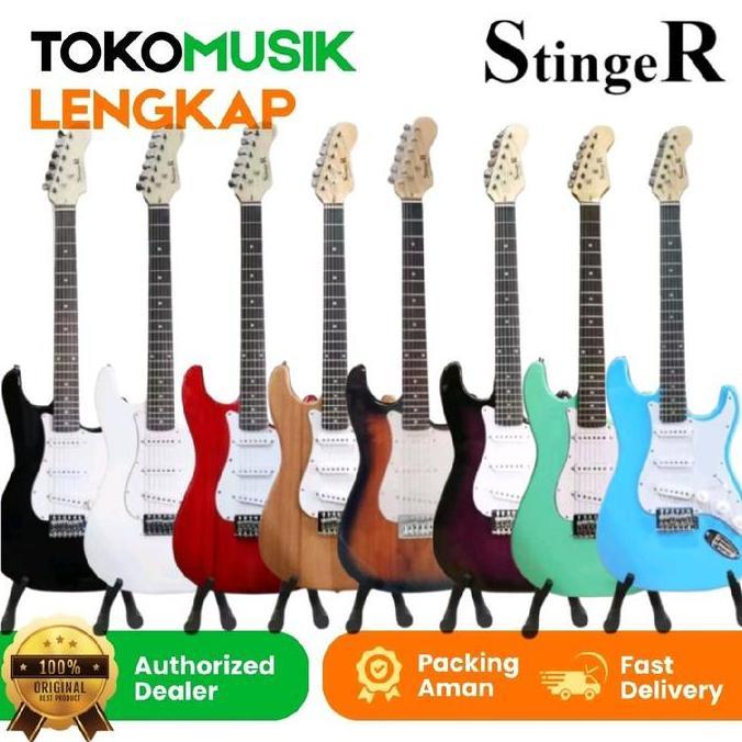 bayangkarashop - gitar elektrik stinger sst1 guitar electric stinger sst 1 stratocaster sst1