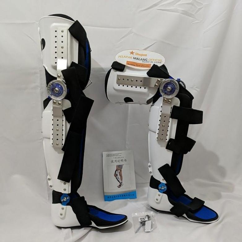 Penyangga Lutut Pergelangan kaki Orthosis OA Hinged Knee Ankle Fixation Brace Orthosis Penyangga Lut