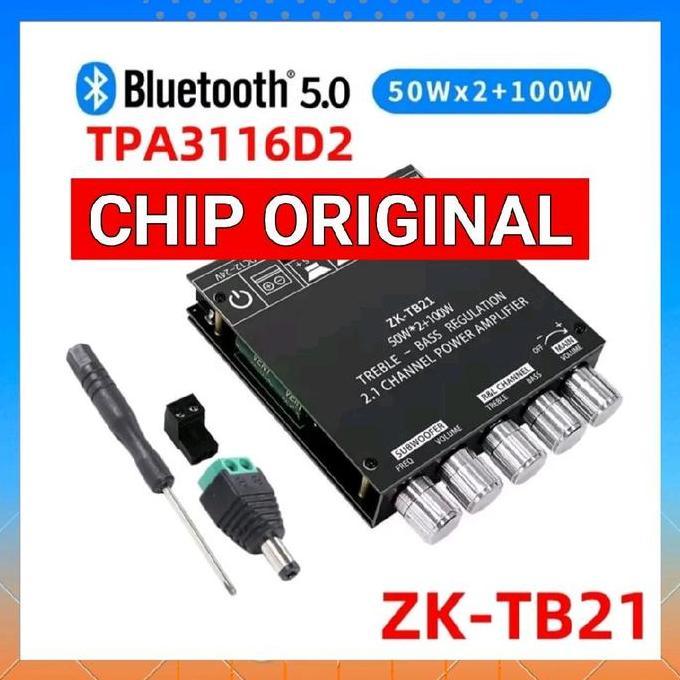 ZK TB21 AMPLIFIER BLUETOOTH 5.0 SUBWOOFER 2.1 ORI TPA3116 TPA3116D2 ORIGINAL DAN TERPERCAYA